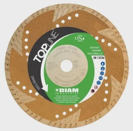 Disque diamant 22.23 pour pierres naturelles tuiles béton granit - DIAM INDUSTRIES - TS80