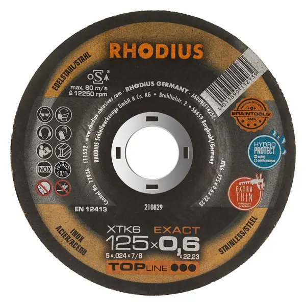 DISQUE A TRONCONNER EXTRA-FIN - XTK6 EXACT - 125 x 0.6 MM - RHODIUS - 210829