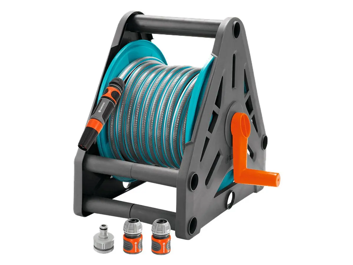 Dévidoir portable équipé 15 m avec support mural - GARDENA - 2687-20