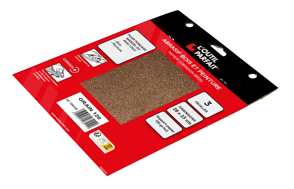 Abrasif bois et peinture Grain 60 - OUTIL PARFAIT - 1284060