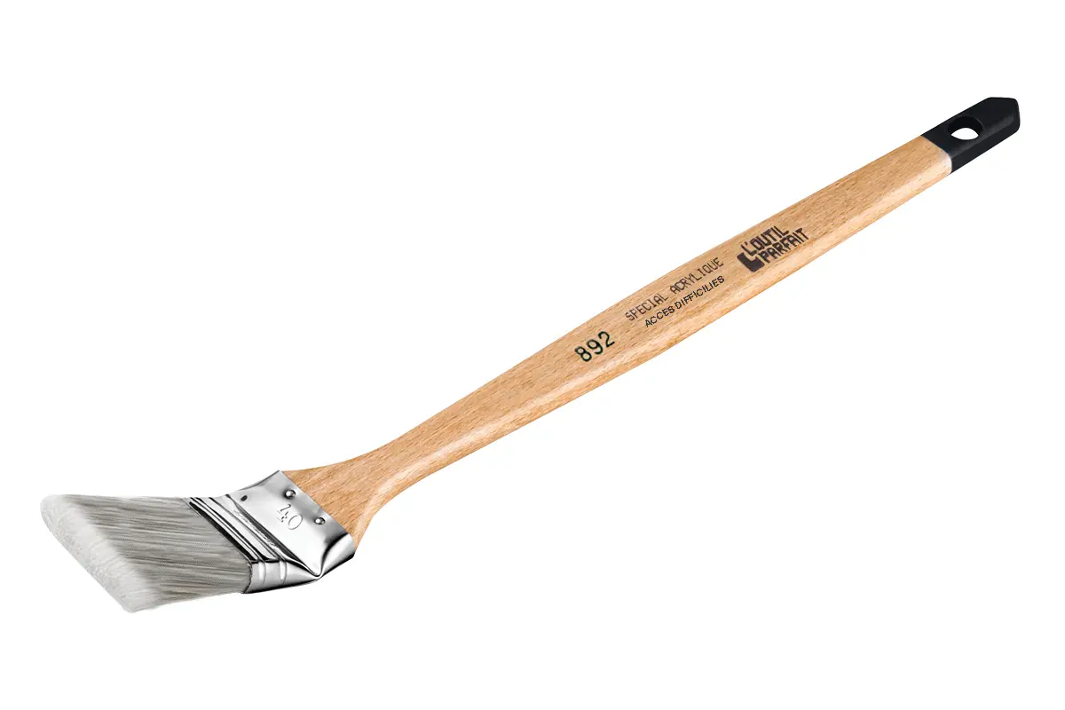 Brosse plate coudée Acrylique Sortie Fibres 50 mm  Taille 30  Épaisseur 9 mm - OUTIL PARFAIT - 892530