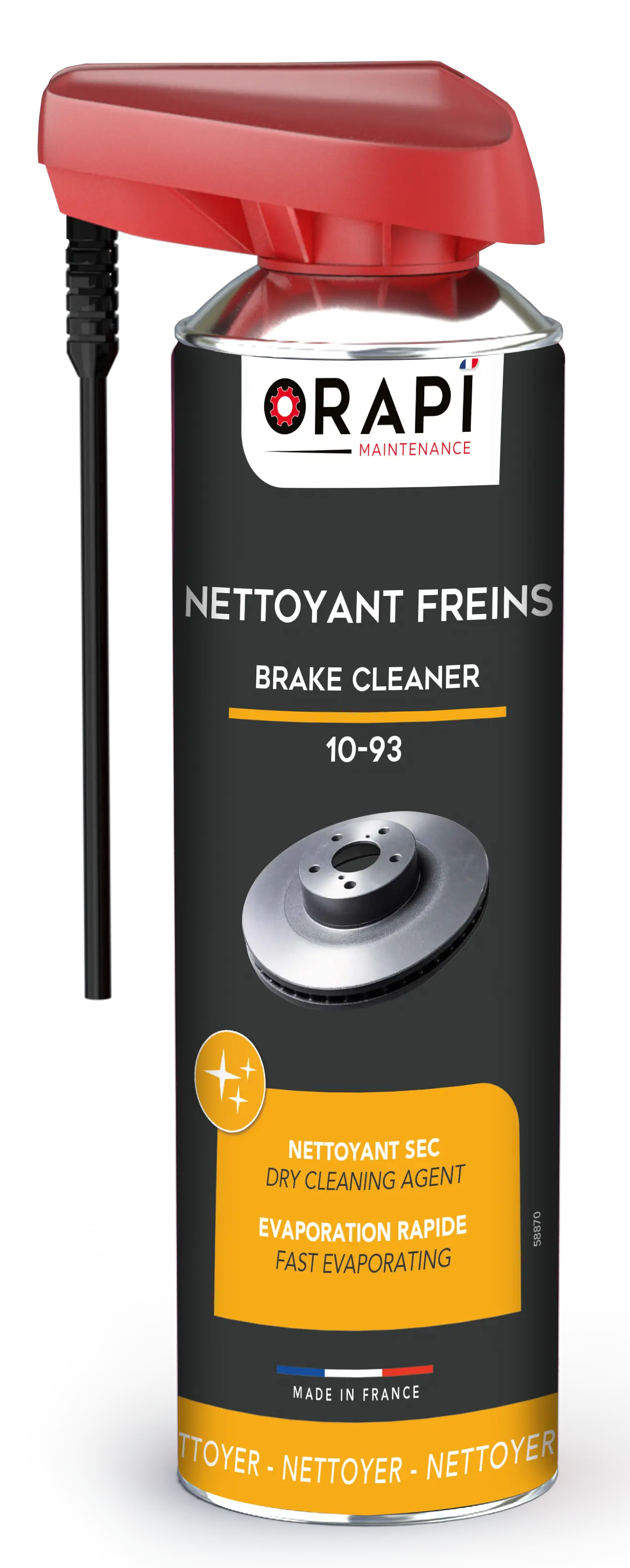Nettoyant sec pour freins 10-93 - Aérosol 500 ml - ORAPI - 10 93