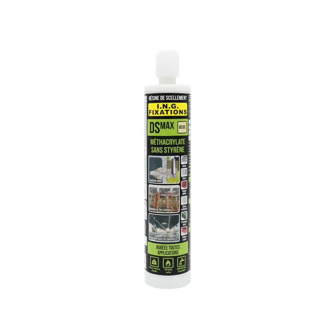 KIT DS MAX beige 300ML + tiges filetées D 10 X 160 - ING FIXATIONS - A860035