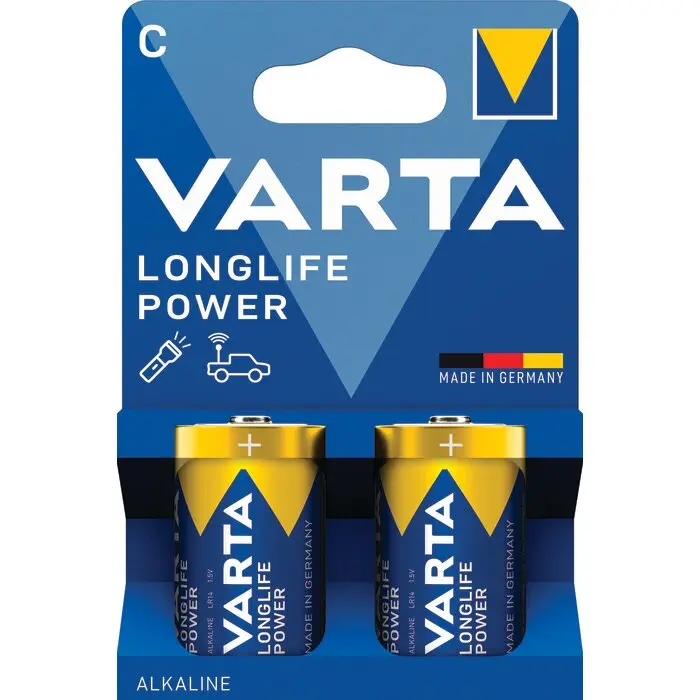 Pile alcaline Longlife Power LR14/C - Blister x 2 - VARTA - 130325
