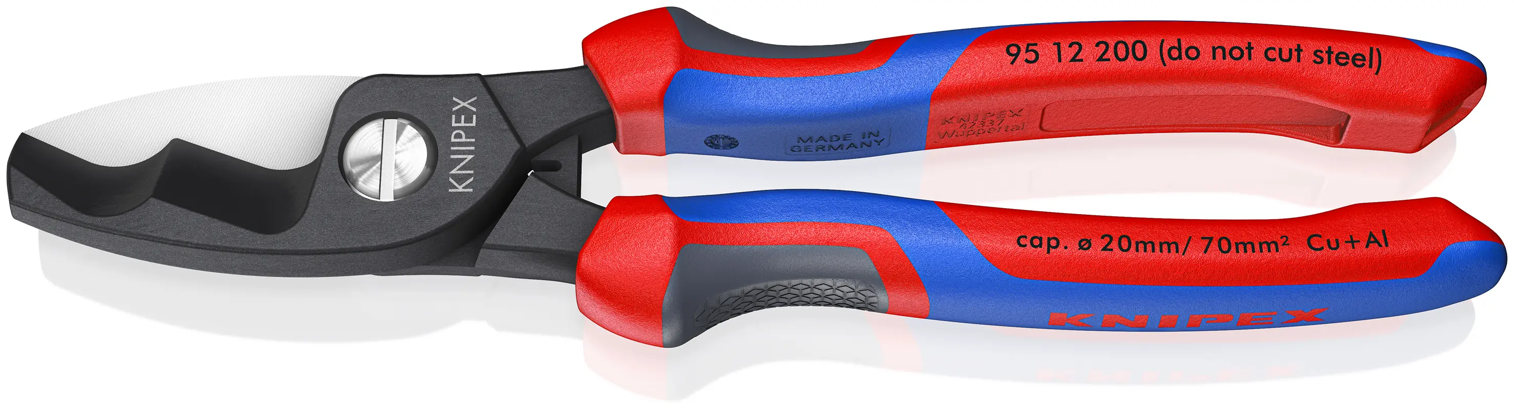 Coupe-câbles - KNIPEX - double tranchants - 200 mm - Poignées multi-composants - 95 12 200