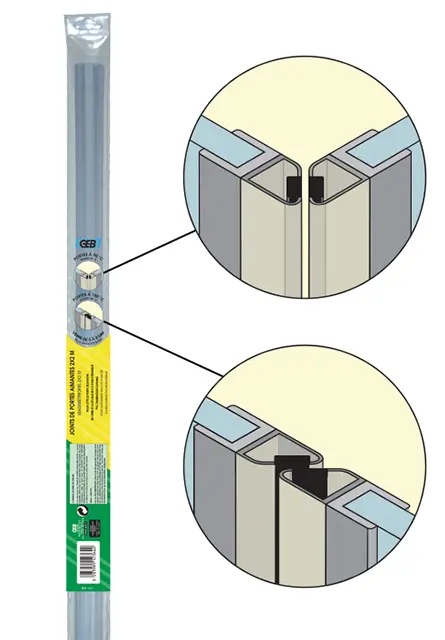 Joints aimantés  pour porte de douche - 2M - EP 5-8MM - GEB - 512364
