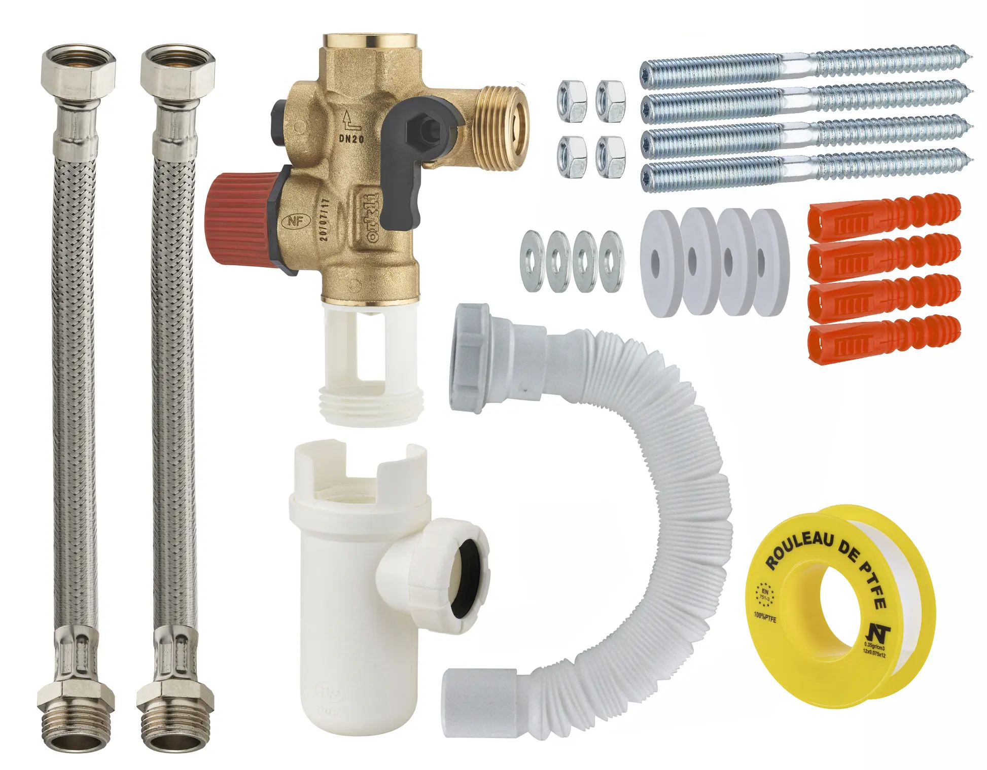 Kit complet installation et fixation chauffe-eau avec groupe laiton - NOYON ET THIEBAULT - 620100