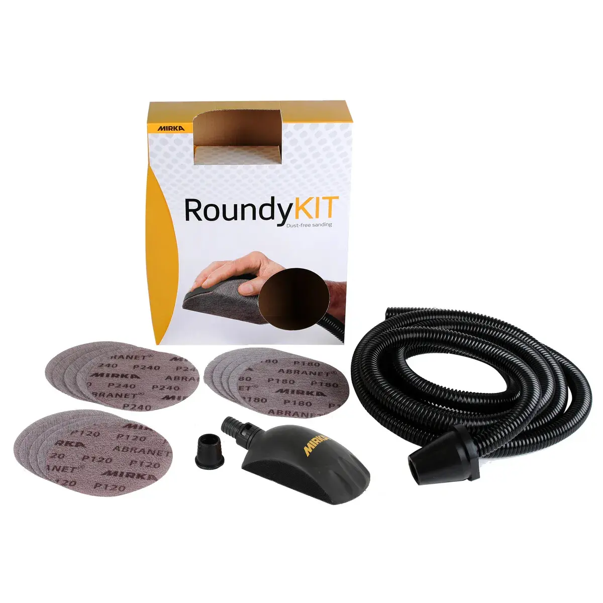 Kit cale manuelle ROUNDY Ø 150 mm avec 15 disques Abranet - MIRKA - KIT00ROUND