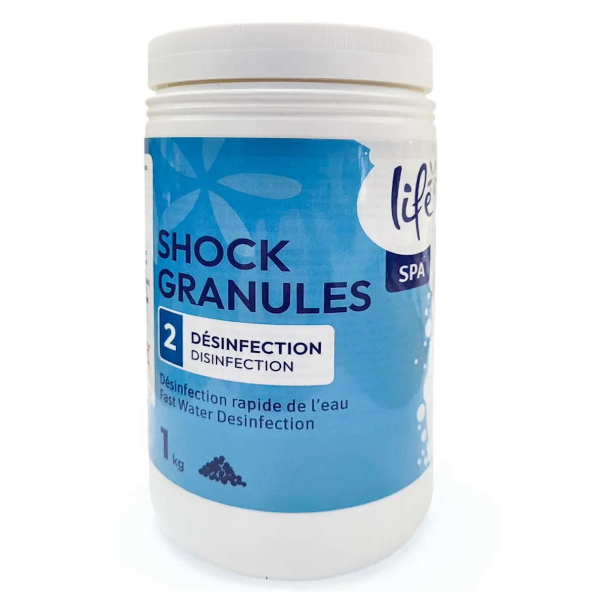Chlore Stabilisé en Granulés Dissolution Rapide 1kg - LIFE - LIF-500-0004