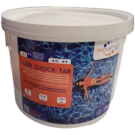 Chlore choc en pastilles de 20g - 4Kg - POOLSTYLE - PSL-500-0004