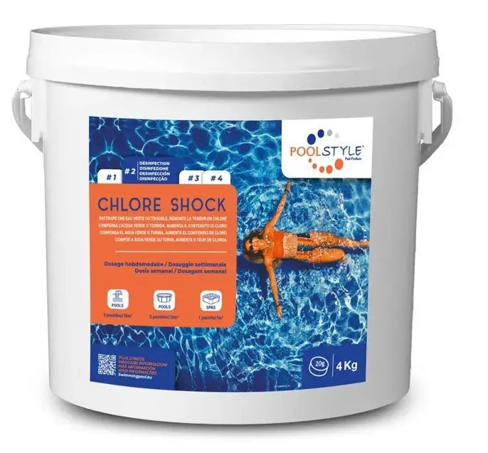 Chlore choc en pastilles de 20g - 4Kg - POOLSTYLE - PSL-500-0004