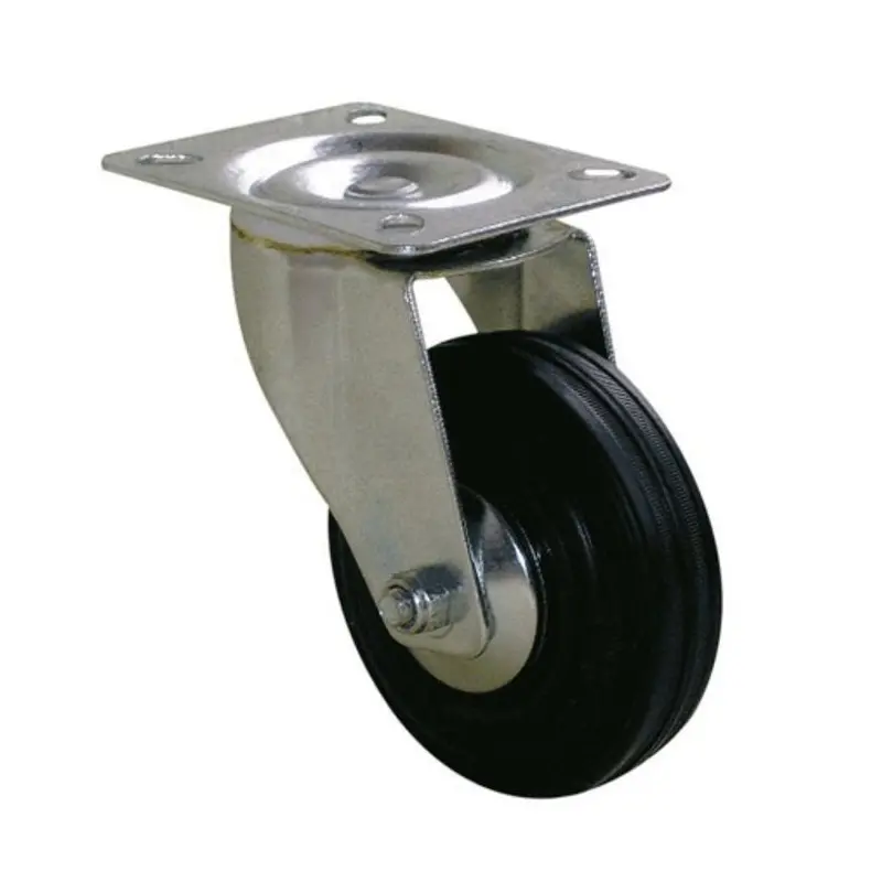 Roulette pivotante platine sans frein D.50 galet caoutchouc noir charge 50kg - GUITEL HERVIEU - 700107