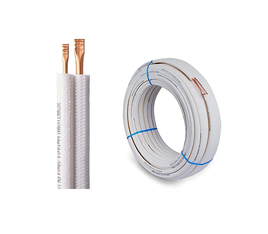 Couronne cuivre 07mm 1/4-3/8 isolé PE extrudé Bls1d0(M1) blanc 20m - EID - 20TISET1438M1