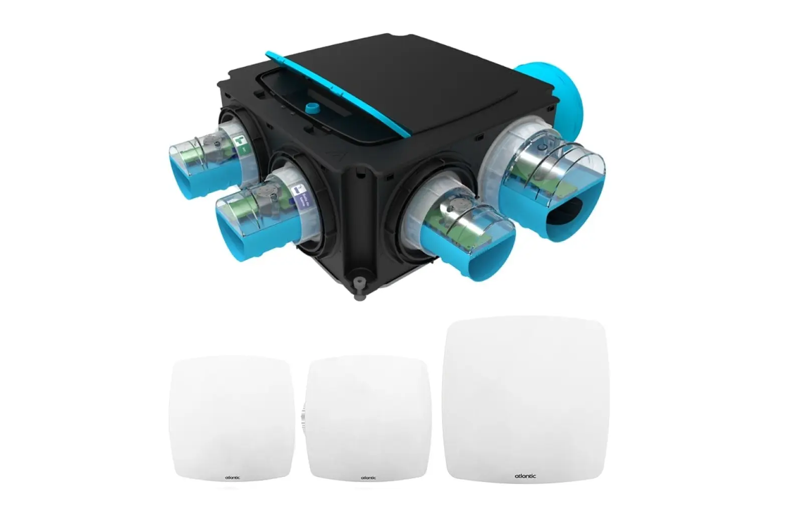 Kit Hygrogenius Flex - VMC simple flux Hygroréglable - 3 Kits e-Twist&Go inclus - ATLANTIC - 412284