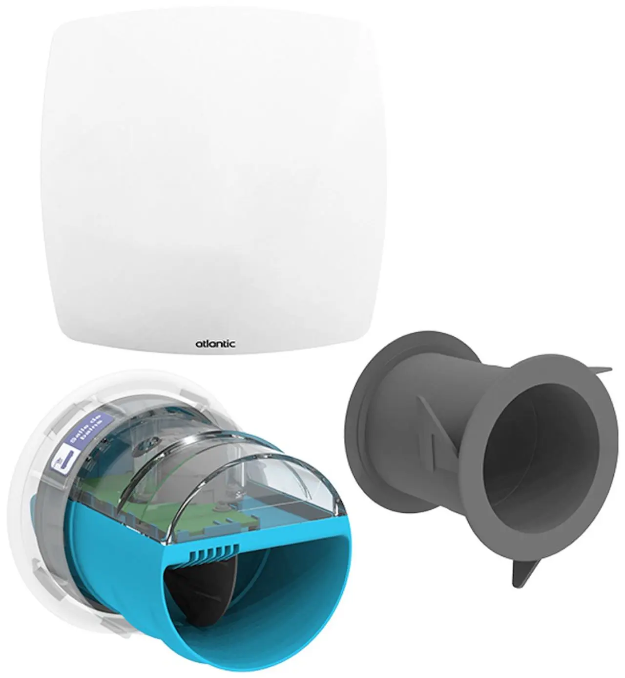 Kit e-Twist&Go pour Hygrogenius avec 1 Piquage 80 Salle de Bain + 1 Bouche Line - ATLANTIC - 526290