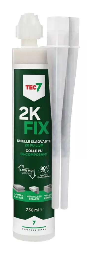 Colle 2K-fix pu Bi-composant rapide et résistante auc chocs 250ML - TEC7 - 591536000