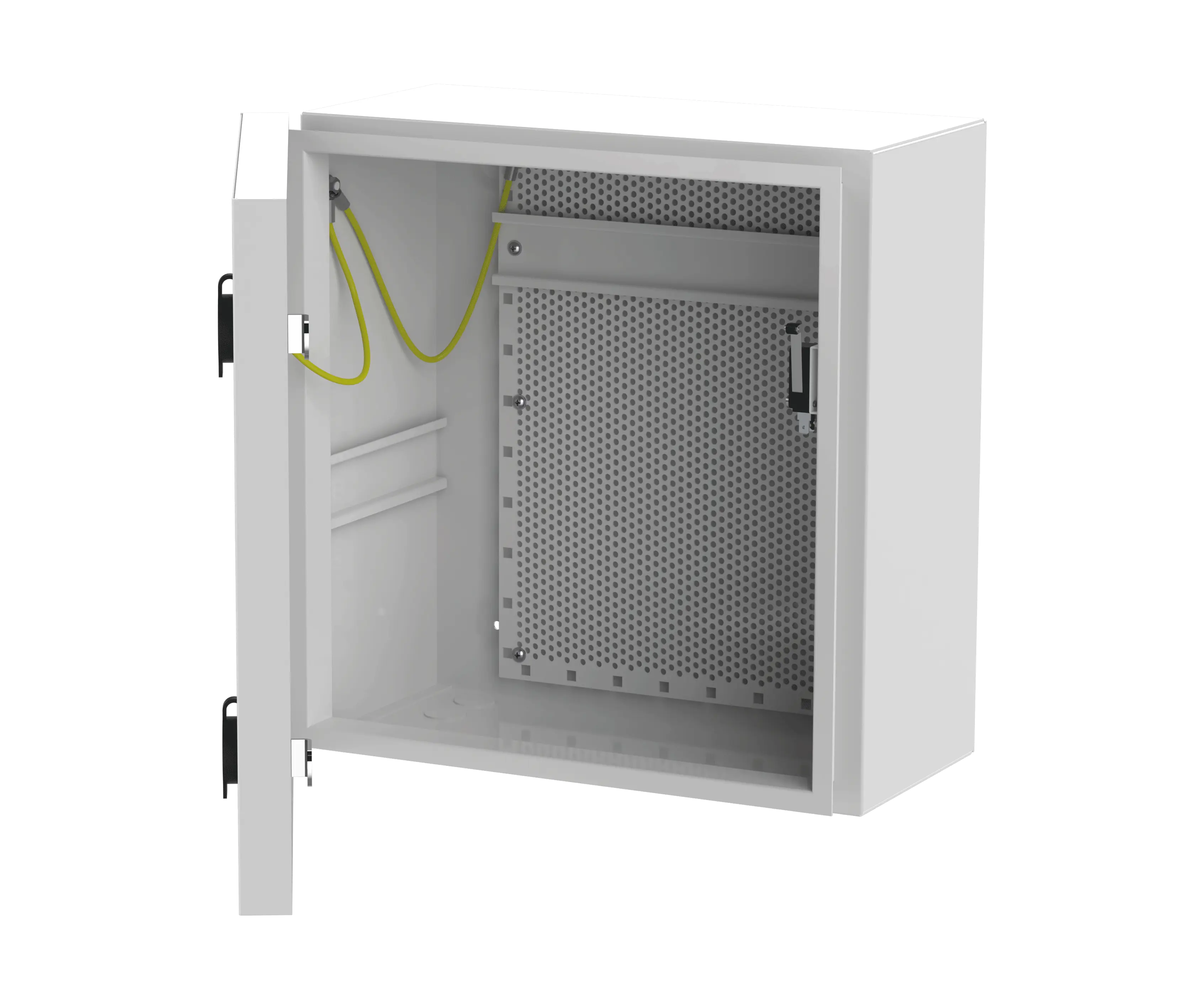 Coffret métal vide IP66 petit modèle avec RAIL DIN + grille perforée - SEWOSY - COF-IPP1