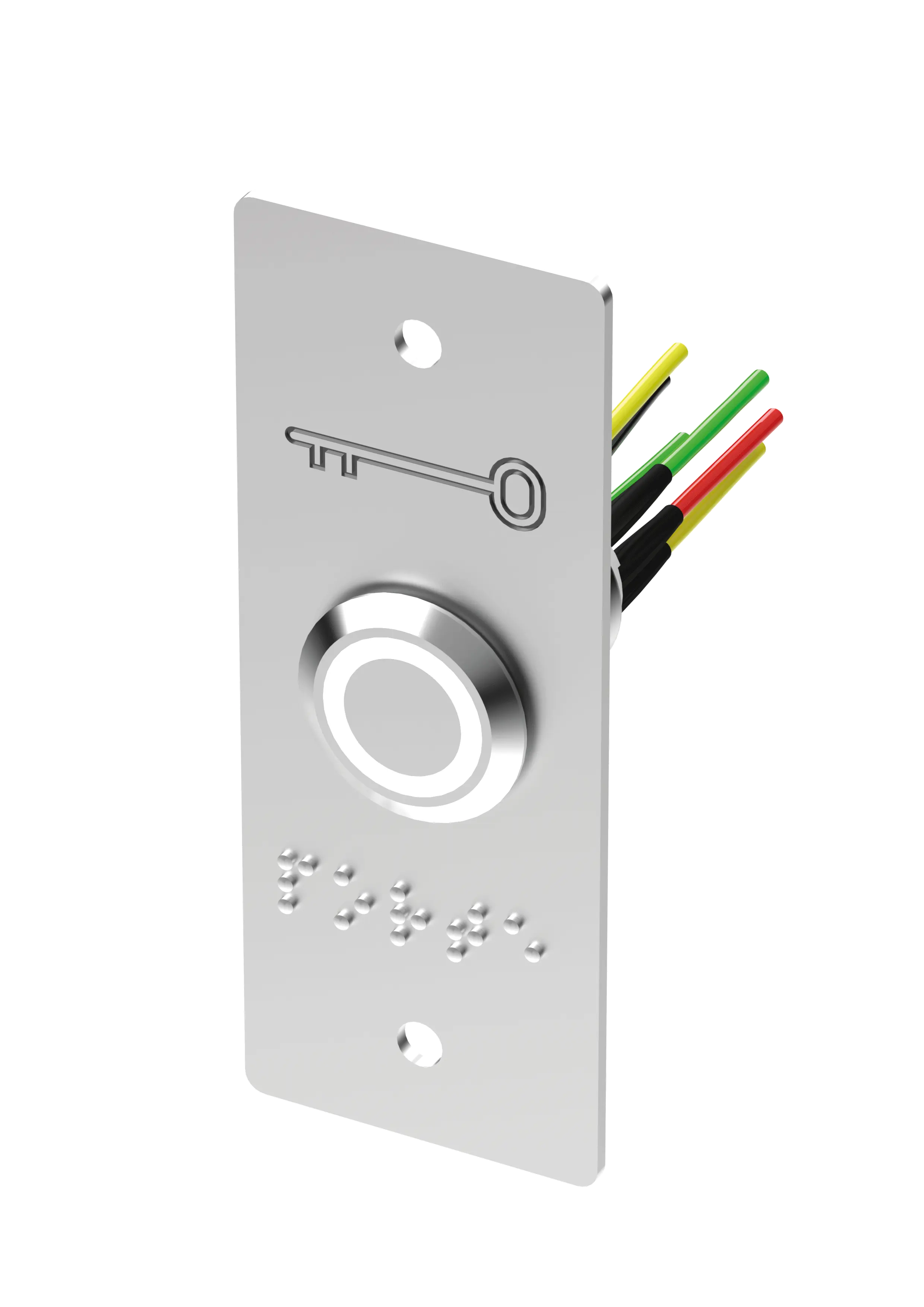 Bouton poussoir INOX LED Vert/Blanc 19 mm NO+NC + PBP19_4 6 fils soudés - SEWOSY - PB19VB_6FB