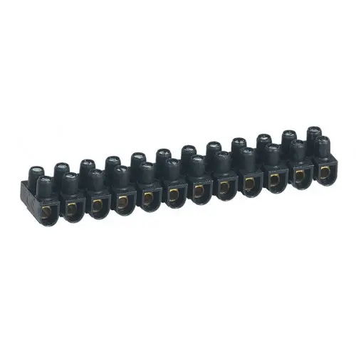 Barrette de connexion Nylbloc 12 plots de 6 mm² - 41A - Noir - LEGRAND - 210098431