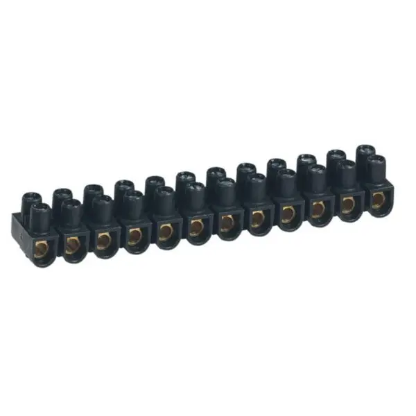 Barrette de connexion Nylbloc 12 plots de 16 mm² - 76A - Noir - LEGRAND - 210098433