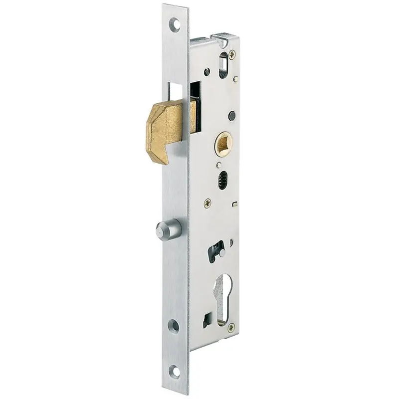 Serrure à larder 1 point à mentonnet à cylindre européen entraxe 92 mm largeur coffre 36 mm - STREMLER - 2565.36.0