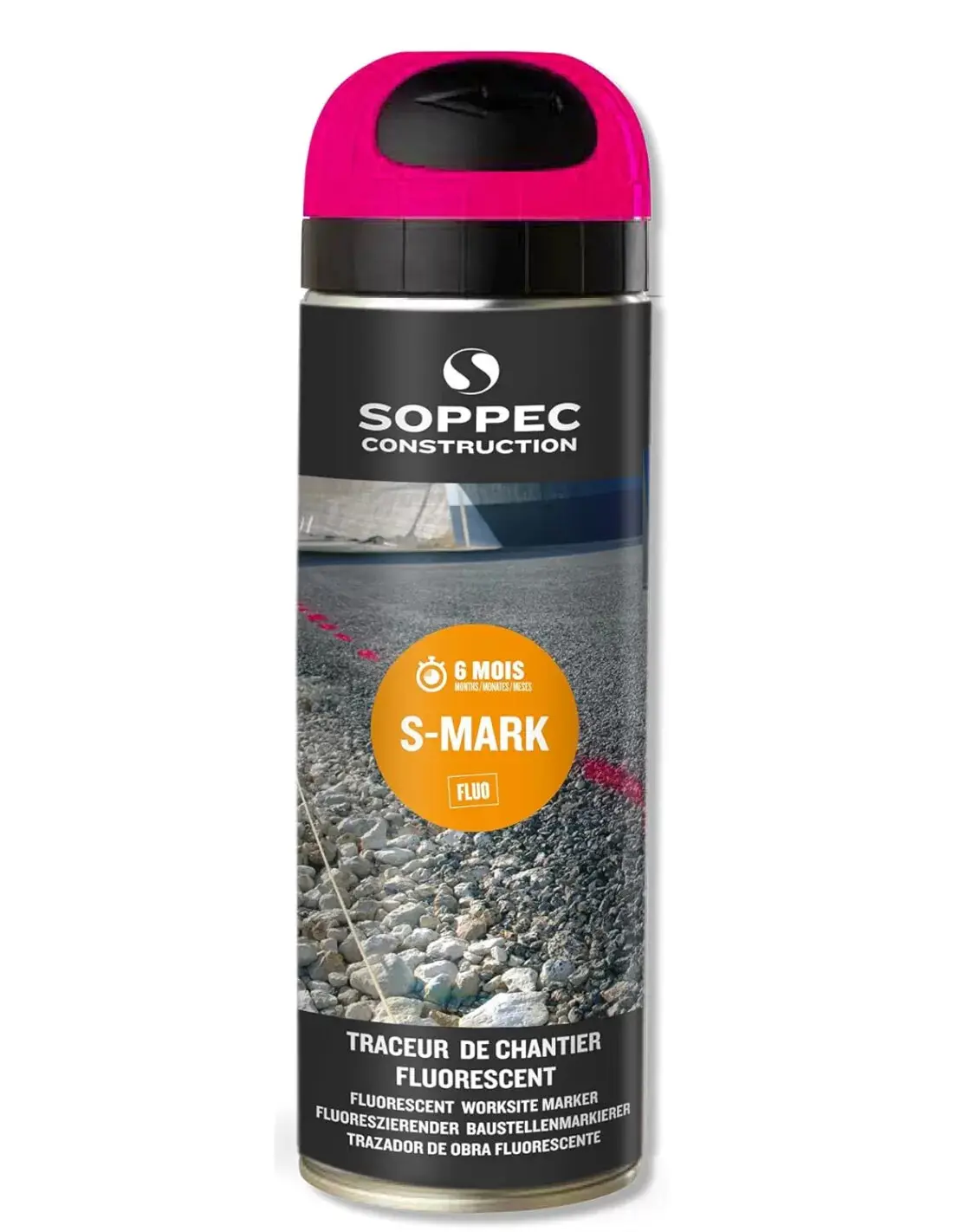 Traceur de chantier rose 500ML 6 mois - SOPPEC - 141925O
