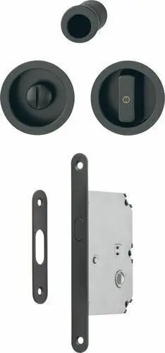 Set pour porte coulissante condamnation Noir 38-48 mm avec gache - HOPPE - 11808695
