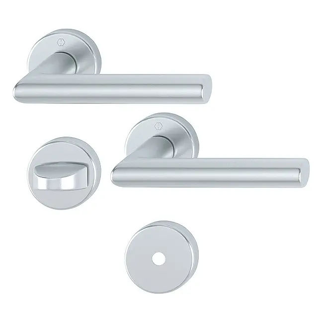 Poignée rosaces rondes amsterdam alu argent conda carré - HOPPE - 3949414