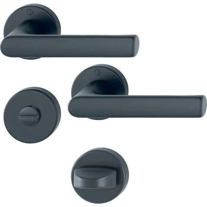 Poignée de porte sur rosace rodes alu noir mat conda carré - HOPPE - 11834158