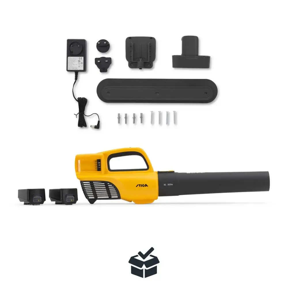 Souffleur de feuilles à batterie BL 300e Kit avec 2 Batteries 2x20V (4Ah), 1 Chargeur - STIGA - 273504501/ST1