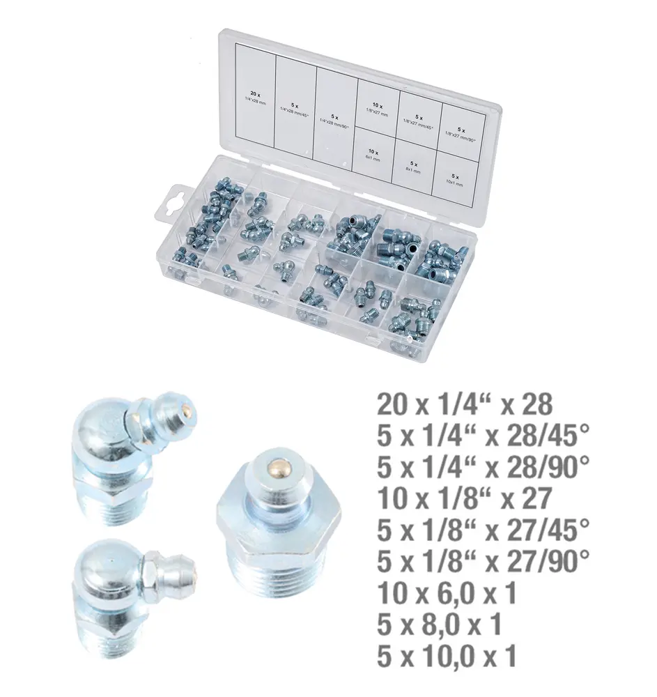 Assortiment de graisseurs métriques x70 pièces - KSTOOLS - 970.0360