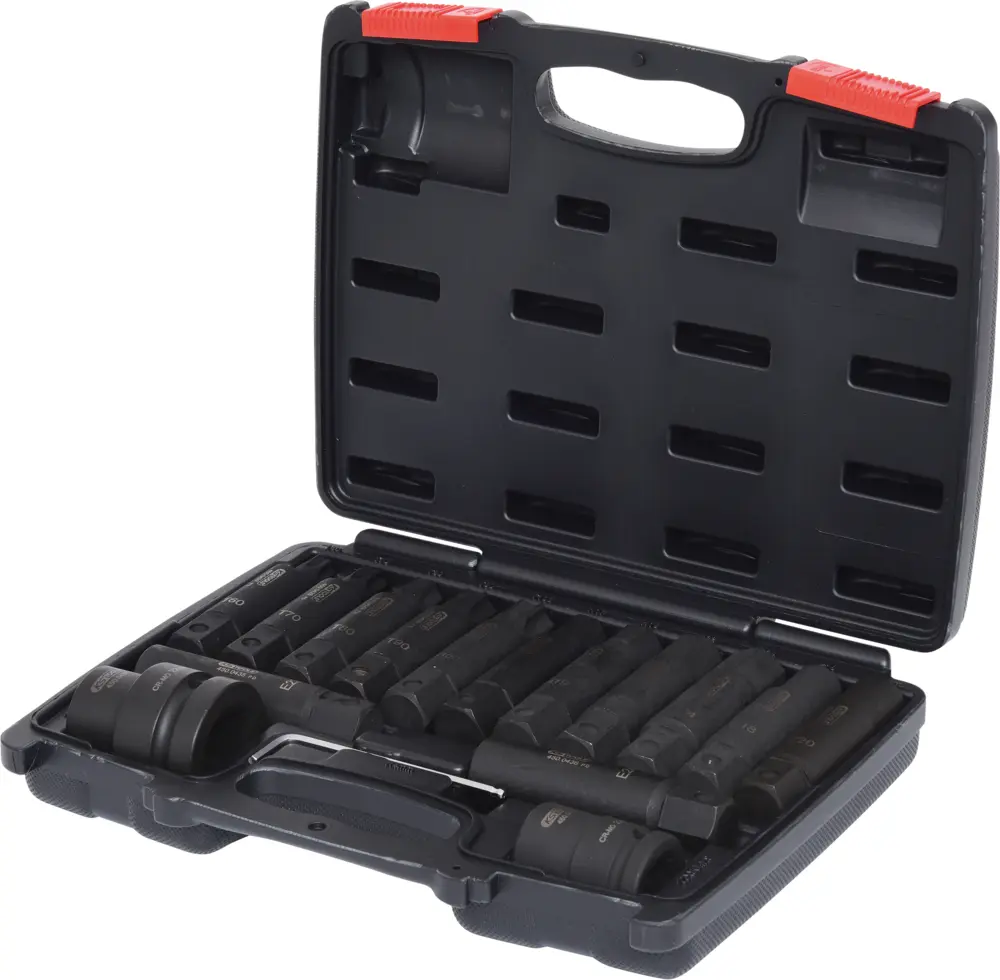 Coffret de douilles et embouts longs à chocs, 3/4" - 1", 16 pièces - KSTOOLS - 450.0420