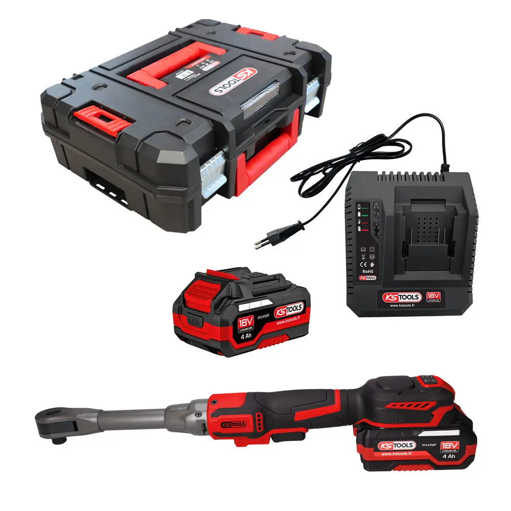 Coffret clé à rochet 1/2'' 18V, KSTOOL - avec 2 batteries et chargeur