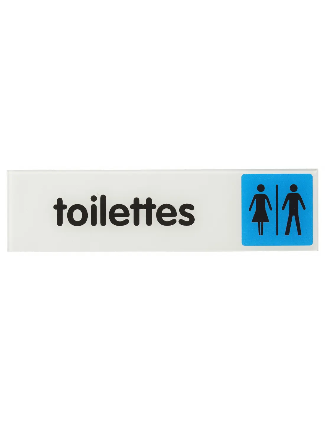 Plaque de signalisation Toilettes plexiglass adhésif 170x45mm - THIRARD - 967154