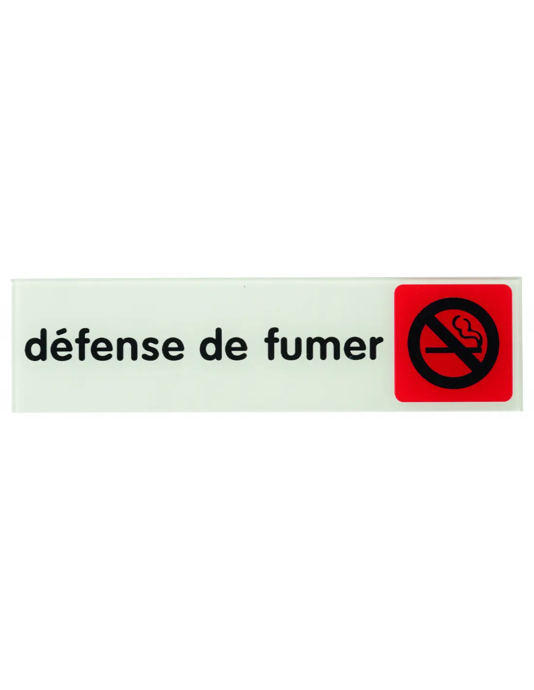 Plaque de signalisation Défense de fumer plexiglass adhésif 170x45mm - THIRARD - 967147