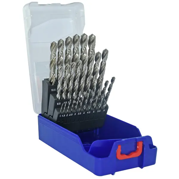 25 forets métaux HSS taillés meulés pointe en croix 1 à 13mm par 0,5mm - TIVOLY - 11452070017