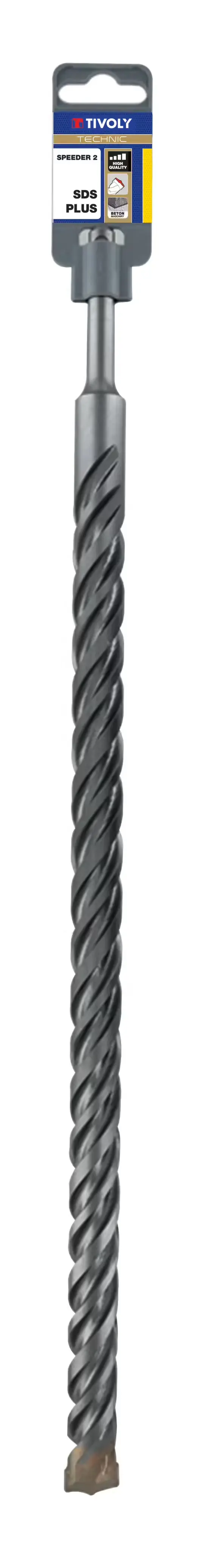 Foret bétons 2 taillants SPEEDER2 - Pointe de centrage - Quadruple goujures -SDS+ - TIVOLY - 10931031000