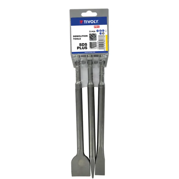3 pièces Pic & burins pack demolition SDS+ 250MM - TIVOLY - 10901070043