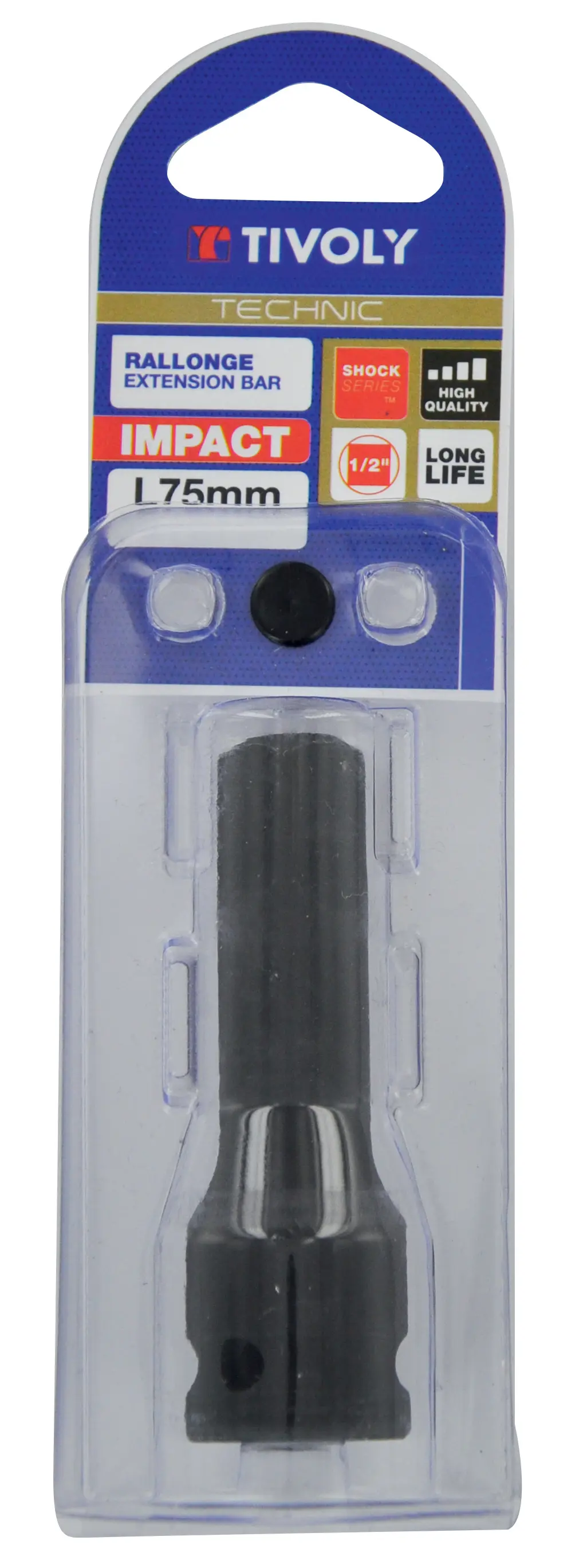 Rallonge à choc impact 1/2 Pour douilles 75MM - TIVOLY - 11591120006