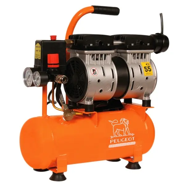 Compresseur à piston 0,55 KW - 6 Litres - 6,2 m3/h - 230V -Silencieux 55Db - PEUGEOT - PCAP6SH6
