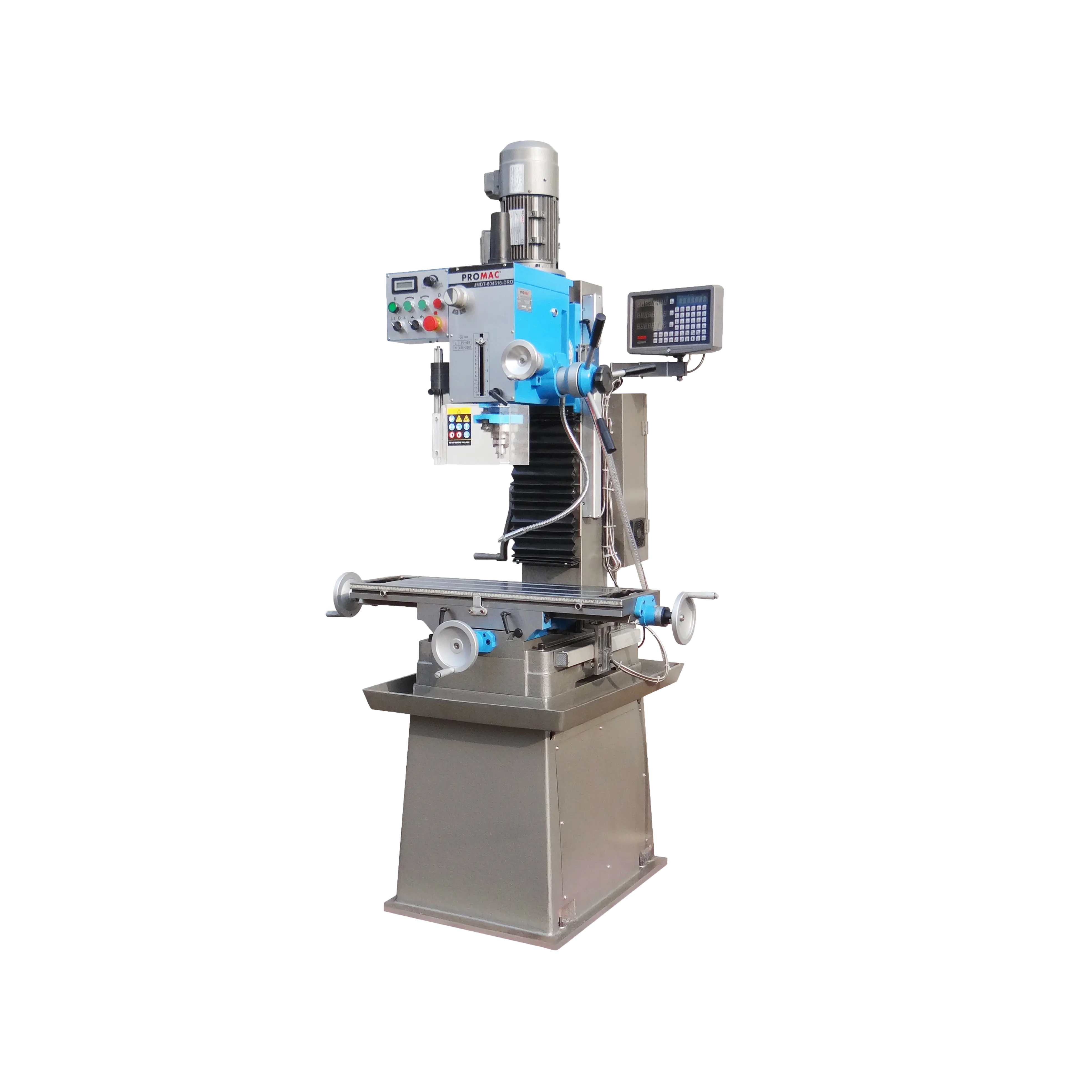 Perceuse fraiseuse taraudeuse sur colonne - 400 V / 1500 W - PROMAC TOOL - JMDT-804516X-DRO