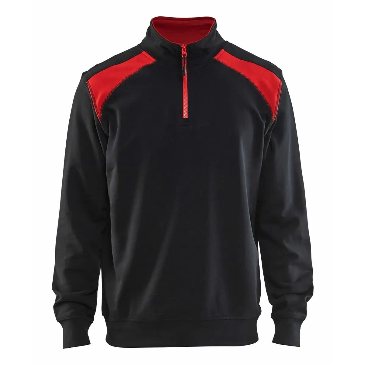 Sweat-shirt col camionneur Noir/Rouge - BLAKLADER - 335311589956 