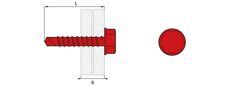 Vis autoperceuse acier zingué blanc tête hexagonale - 4,8 mm x 16 mm - Assemblage 7 mm - Boite de 500 - SCELL IT - THT8-48016