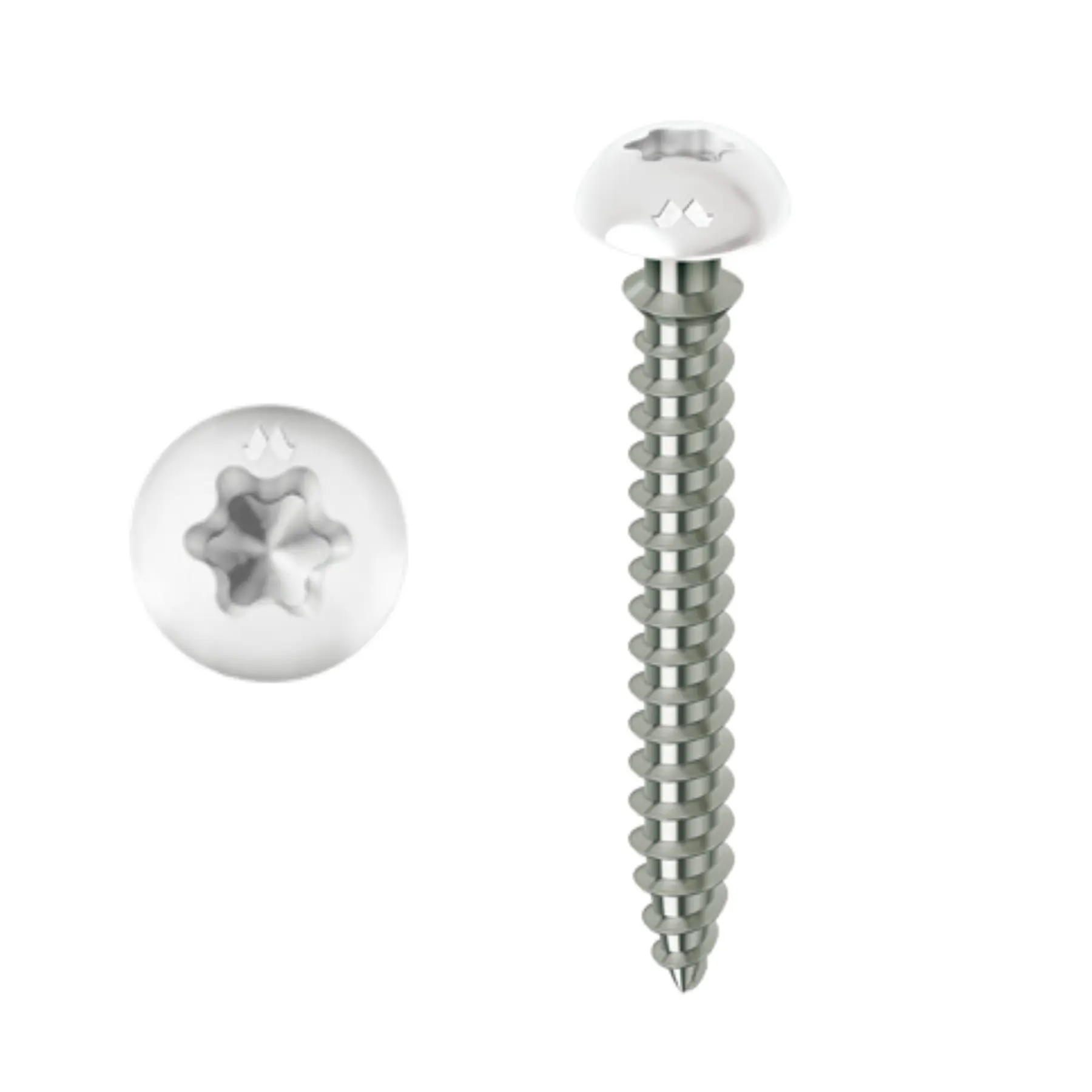 Vis MUSTAD Framex pour PVC - Tête fraisée réduite Torx - Ø6x70 mm - Boite de 100 - Chromiting - laqué blanc - SP305A60070032C