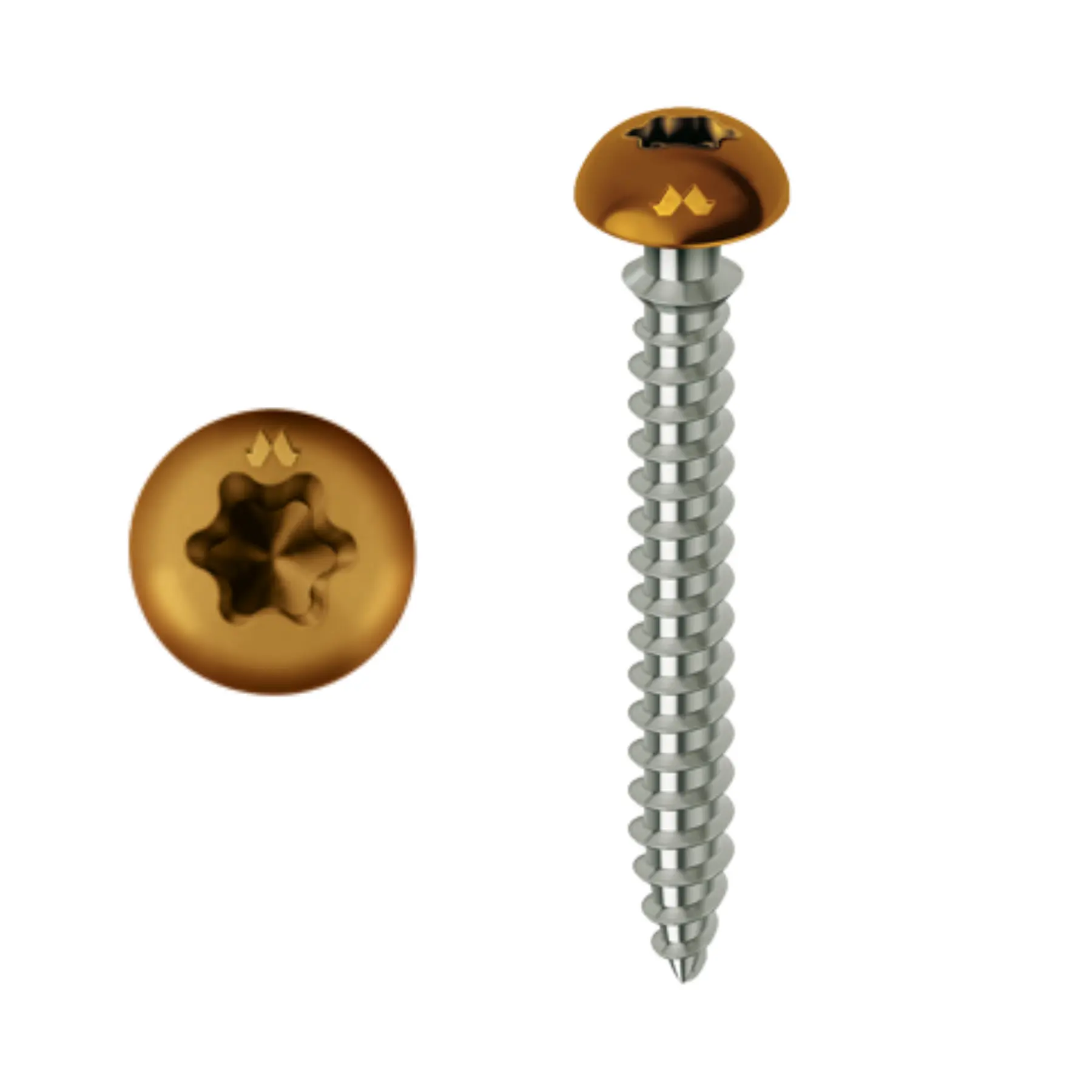 Vis MUSTAD Framex pour PVC - Tête fraisée réduite Torx - Ø6x70 mm - Boite de 100 - Chromiting - laqué marron - SP305A60070034C