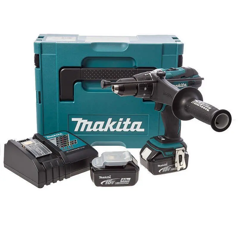 Perceuse à percussion 18V LXT - MAKITA - avec 2 batterie 4.0Ah 18V - chargeur - MAKAC - DHP458RMJ