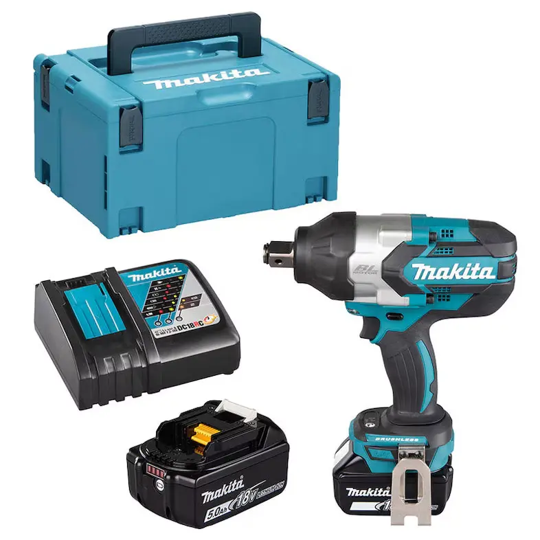 Boulonneuse à chocs 18V LXT 1050 Nm - MAKITA - avec 2 batteries 5Ah - chargeur - MakPac - DTW1001RTJ