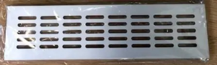 Grille d'aération à encastrer pour Frigo, Four...  80X500mm Argent