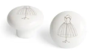 Bouton décoratif porcelaine blanche  "Mannequin"