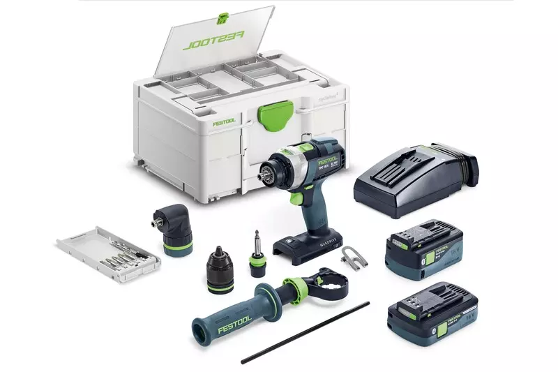 Perceuse-visseuse à percussion sans fil QUADRIVE TPC 18/4 5,0/4,0 I-Set - FESTOOL - avec 2 batteries 18V 4.0Ah et 5.0Ah - chargeur - Systainer - 577621